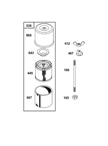Air Cleaner Group Diagram and Parts List for 243431-3135-08  Briggs and Stratton Engine